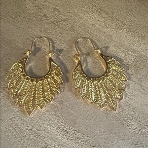Gold Leaf Design Earrings